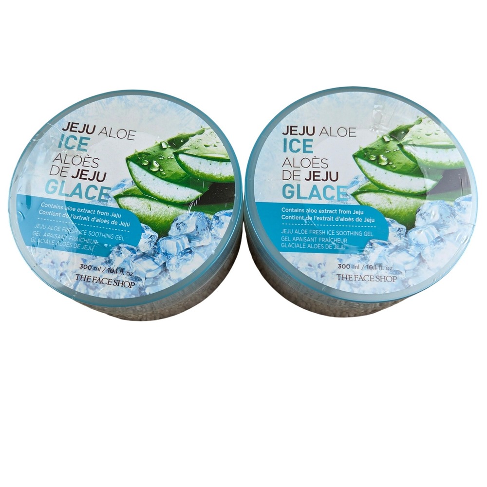 Avon The Face Shop Jeju Aloe Fresh Ice Soothing Gel 10.1 oz Lot of 2 New Sealed